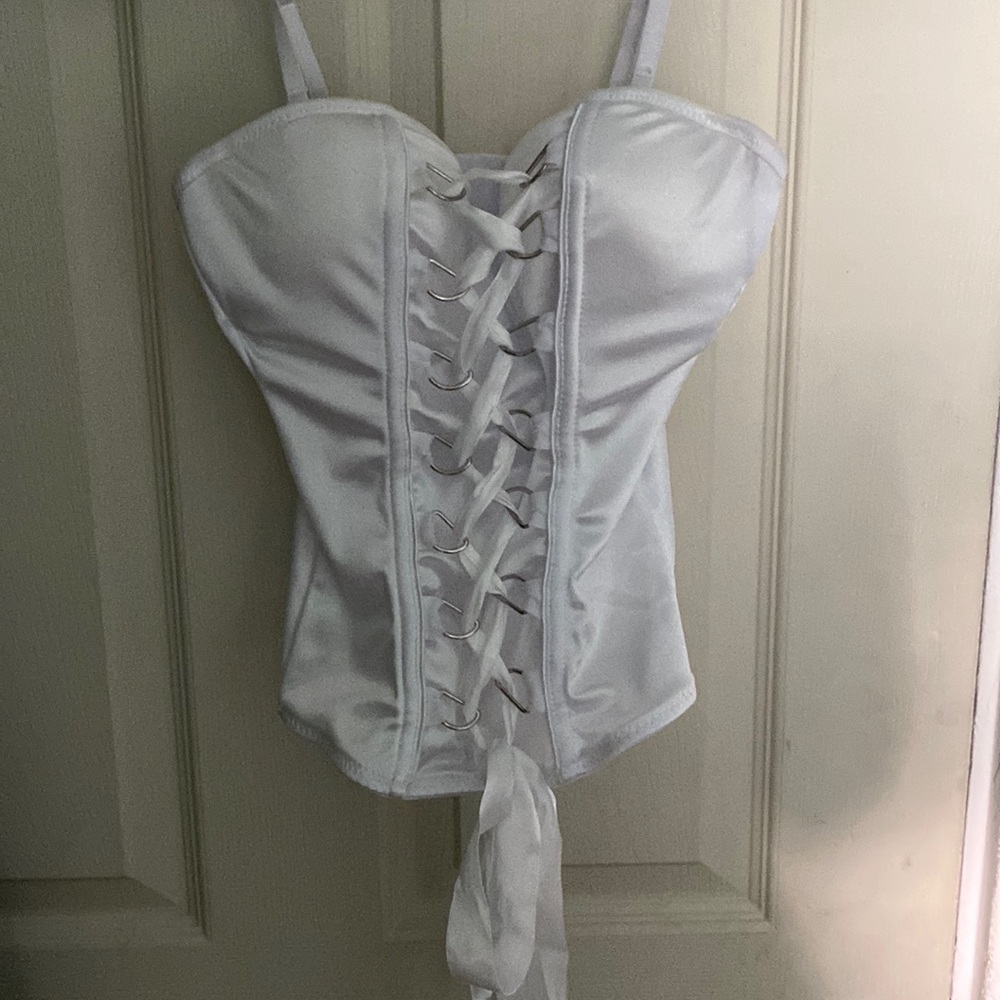 White lace up corset size small